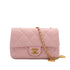 CHANEL MINI MATELASSE CHARM CHAIN SHOULDER BAG PINK LAMB SKIN GOLD HARDWARE 90335891