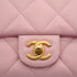 CHANEL MINI MATELASSE CHARM CHAIN SHOULDER BAG PINK LAMB SKIN GOLD HARDWARE 90335891