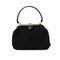 VINTAGE CHANEL MATELASSE HAND BAG BLACK LEATHER SILVER HARDWARE 90344390