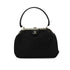 VINTAGE CHANEL MATELASSE HAND BAG BLACK LEATHER SILVER HARDWARE 90344390