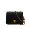 CHANEL MINI MATELASSE COCO BALL CHAIN SHOULDER BAG BLACK LAMB SKIN GOLD HARDWARE 90343955