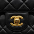 CHANEL MINI MATELASSE COCO BALL CHAIN SHOULDER BAG BLACK LAMB SKIN GOLD HARDWARE 90343955