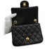 CHANEL MINI MATELASSE COCO BALL CHAIN SHOULDER BAG BLACK LAMB SKIN GOLD HARDWARE 90343955