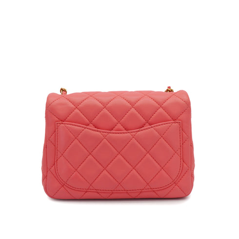 CHANEL MINI MATELASSE COCO BALL CHAIN SHOULDER BAG PINK LAMB SKIN GOLD HARDWARE 90332574