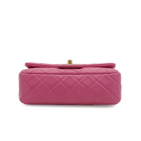 CHANEL MINI MATELASSE COCO BALL CHAIN SHOULDER BAG PINK LAMB SKIN GOLD HARDWARE 90335607