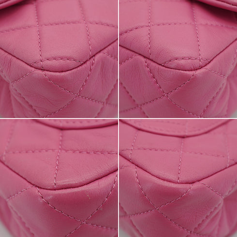 CHANEL MINI MATELASSE COCO BALL CHAIN SHOULDER BAG PINK LAMB SKIN GOLD HARDWARE 90335607
