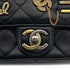 CHANEL MINI MATELASSE COCO CLIPS CHAIN SHOULDER BAG RHINESTONE FAUX PEARL BLACK LAMB SKIN GOLD HARDWARE 90317290