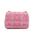 CHANEL MINI MATELASSE FAUX PEARL CHAIN SHOULDER BAG PINK TWEED GOLD HARDWARE 90339652