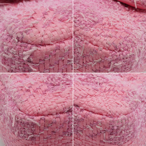 CHANEL MINI MATELASSE FAUX PEARL CHAIN SHOULDER BAG PINK TWEED GOLD HARDWARE 90339652