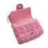 CHANEL MINI MATELASSE FAUX PEARL CHAIN SHOULDER BAG PINK TWEED GOLD HARDWARE 90339652
