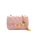 CHANEL MINI MATELASSE HEART CHARM CHAIN SHOULDER BAG PINK LAMB SKIN GOLD HARDWARE 90327292