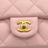 CHANEL MINI MATELASSE HEART CHARM CHAIN SHOULDER BAG PINK LAMB SKIN GOLD HARDWARE 90327292