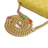 CHANEL MINI MATELASSE JEWELRY CHAIN SHOULDER BAG YELLOW LAMB SKIN GOLD HARDWARE 90332579