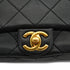 CHANEL MINI MATELASSE LOGO HANDLE CHAIN SHOULDER BAG BLACK LEATHER GOLD HARDWARE 90332585