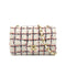 CHANEL MINI MATELASSE TWEED SEQUINS CHAIN SHOULDER BAG WHITE PINK BLACK GOLD HARDWARE 90325331