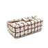 CHANEL MINI MATELASSE TWEED SEQUINS CHAIN SHOULDER BAG WHITE PINK BLACK GOLD HARDWARE 90325331