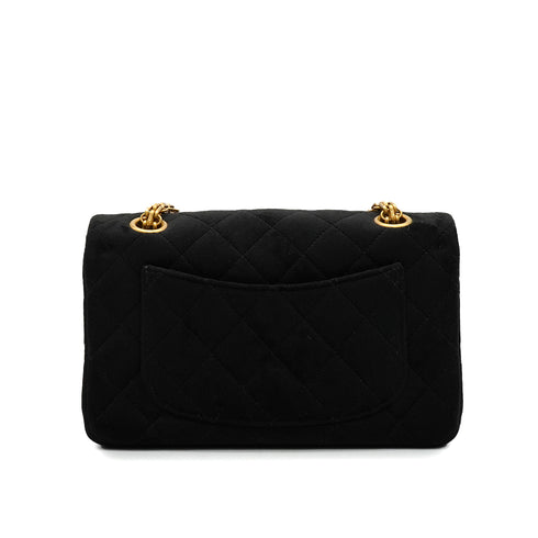 CHANEL MINI MATERASSE 2.55 CHAIN SHOULDER BAG BLACK VELVET GOLD HARDWARE 90348252