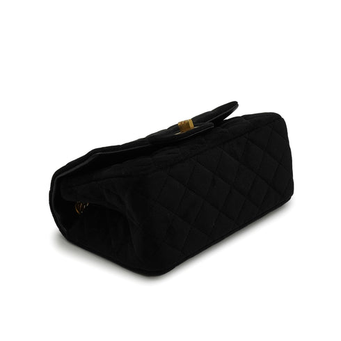 CHANEL MINI MATERASSE 2.55 CHAIN SHOULDER BAG BLACK VELVET GOLD HARDWARE 90348252