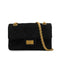 CHANEL MINI MATERASSE 2.55 CHAIN SHOULDER BAG BLACK VELVET GOLD HARDWARE 90348252
