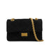 CHANEL MINI MATERASSE 2.55 CHAIN SHOULDER BAG BLACK VELVET GOLD HARDWARE 90348252