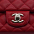 CHANEL MINI MATERASSE CHAIN SHOULDER BAG RED CAVIAR SKIN SILVER HARDWARE 90341900