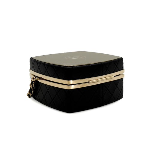 CHANEL MINI MINAUDIERE MIRROR COCOMARK CLUTCH CHAIN BLACK GOLD HARDWARE 90337661