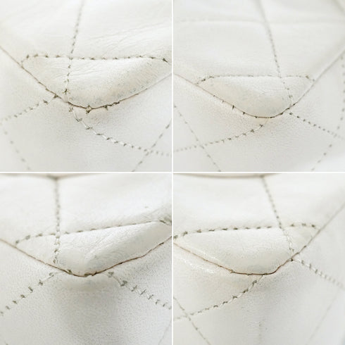 CHANEL MINI SQUARE 17 BIJOU CHAIN SHOULDER BAG WHITE LAMB SKIN GOLD HARDWARE 90348543