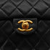 VINTAGE CHANEL MINI SQUARE 17 CHAIN SHOULDER BAG BLACK LAMB SKIN GOLD HARDWARE 90341862