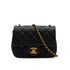 CHANEL MINI SQUARE 17 CHAIN SHOULDER BAG BLACK LAMB SKIN GOLD HARDWARE 90341904