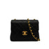 VINTAGE CHANEL MINI SQUARE 17 CHAIN SHOULDER BAG BLACK LAMB SKIN GOLD HARDWARE 90346665