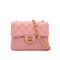VINTAGE CHANEL MINI SQUARE 17 CHAIN SHOULDER BAG PINK CAVIR SKIN GOLD HARDWARE 90340500
