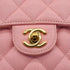 VINTAGE CHANEL MINI SQUARE 17 CHAIN SHOULDER BAG PINK CAVIR SKIN GOLD HARDWARE 90340500