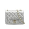 CHANEL MINI SQUARE 17 CHAIN SHOULDER BAG SILVER LAMB SKIN GOLD HARDWARE 90333739