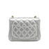 CHANEL MINI SQUARE 17 CHAIN SHOULDER BAG SILVER LAMB SKIN GOLD HARDWARE 90333739