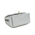 CHANEL MINI SQUARE 17 CHAIN SHOULDER BAG SILVER LAMB SKIN GOLD HARDWARE 90333739