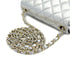 CHANEL MINI SQUARE 17 CHAIN SHOULDER BAG SILVER LAMB SKIN GOLD HARDWARE 90333739