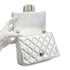 CHANEL MINI SQUARE 17 CHAIN SHOULDER BAG SILVER LAMB SKIN GOLD HARDWARE 90333739