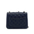CHANEL MINI SQUARE 17 CHAIN SHOULDER BAG NAVY LAMB SKIN SILVER HARDWARE 90343974