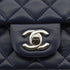 CHANEL MINI SQUARE 17 CHAIN SHOULDER BAG NAVY LAMB SKIN SILVER HARDWARE 90343974