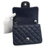 CHANEL MINI SQUARE 17 CHAIN SHOULDER BAG NAVY LAMB SKIN SILVER HARDWARE 90343974