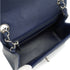 CHANEL MINI SQUARE 17 CHAIN SHOULDER BAG NAVY LAMB SKIN SILVER HARDWARE 90343974