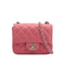 CHANEL MINI SQUARE 17 CHAIN SHUOLDER BAG PINK LAMB SKIN SILVER HARDWARE 90337277