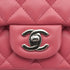CHANEL MINI SQUARE 17 CHAIN SHUOLDER BAG PINK LAMB SKIN SILVER HARDWARE 90337277