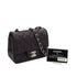 CHANEL MINI SQUARE 17 CHAIN SHUOLDER BAG PURPLE LAMB SKIN SILVER HARDWARE 90350356