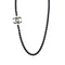 CHANEL NECKLACE BEADS COCOMARK RHINESTONE BLACK ACCESSORY B16K 90325358