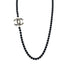 CHANEL NECKLACE BEADS COCOMARK RHINESTONE BLACK ACCESSORY B16K 90325358