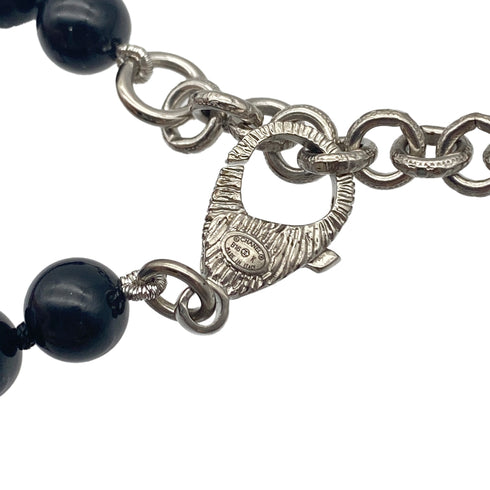 CHANEL NECKLACE BEADS COCOMARK RHINESTONE BLACK ACCESSORY B16K 90325358