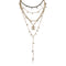 CHANEL NECKLACE COCOMARK FAUX PEARL RHINESTONE CHAIN WHITE GOLD ACCESSORY A18B 90321033