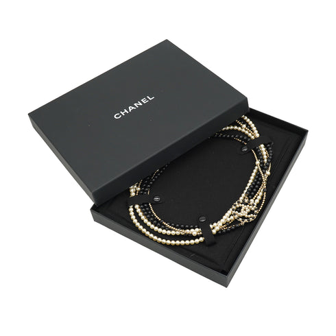 CHANEL NECKLACE COCOMARK FAUX PEARL WHITE LAYERED ACCESSORY B18P 90332931