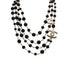 CHANEL NECKLACE COCOMARK STONE BLACK GOLD ACCESSORY 10A 90321174